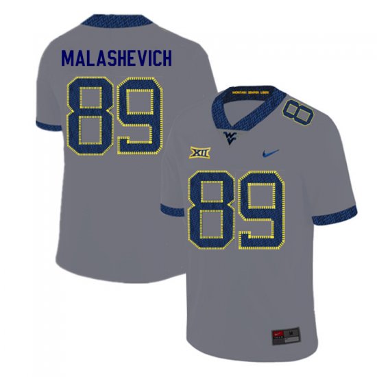 Men's West Virginia Mountaineers NCAA #89 Graeson Malashevich Gray Authentic Nike 2019 Stitched College Football Jersey VH15E78DO